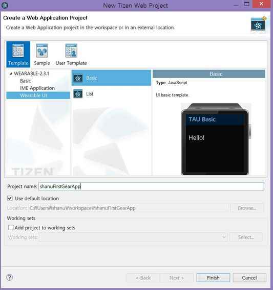 Wearable UI Template